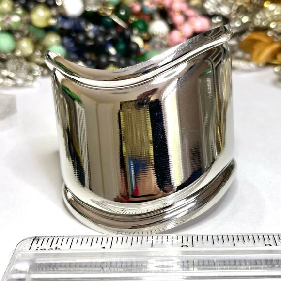 Bracelet Medium Bone Cuff Bracelet Silver Tone N04 - Picture 9 of 9